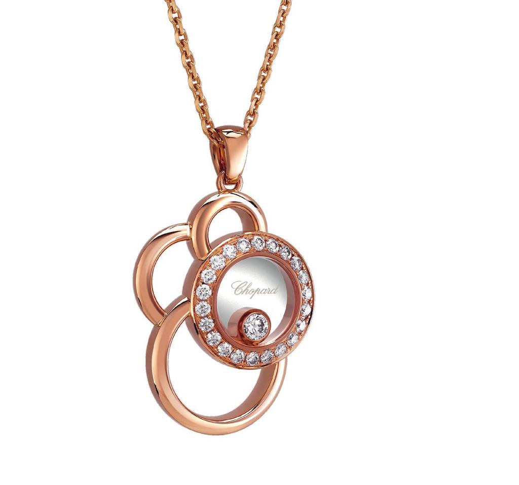 6 7 Happy Dreams diamond-set rose gold pendant with moving diamond ref.