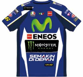 Unique t-shirt with design based on Valentino s racing suit.