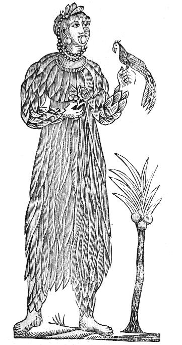 Fig. 12 The Botocudos as wax figures dressed in ostrich feathers. From a poster advertising an Art Gallery of 70 wax figures, Vienna, c. 1830. Wienbibliothek, Plakatsammlung. Bojadsen, Angel 2006 (ed.
