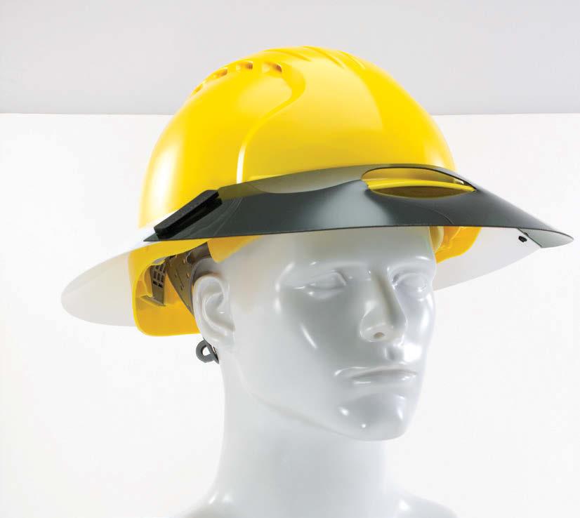 Available in two versions to fit cap-style or full-brim hard hats 40 mil dark green and 30 mil white back Forms oval