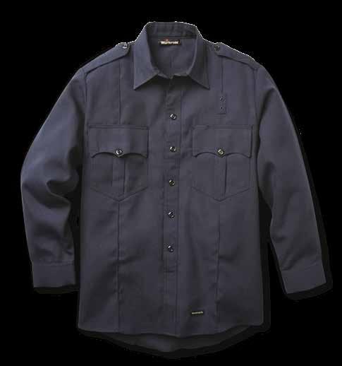 6 SHIRTS FIRE OFFICER SHIRTS Autoclaved with Workrite Uniform s PerfectPress process for a professional appearance Five sewn-in military creases Epaulets Banded collar Scalloped pockets Pencil slot