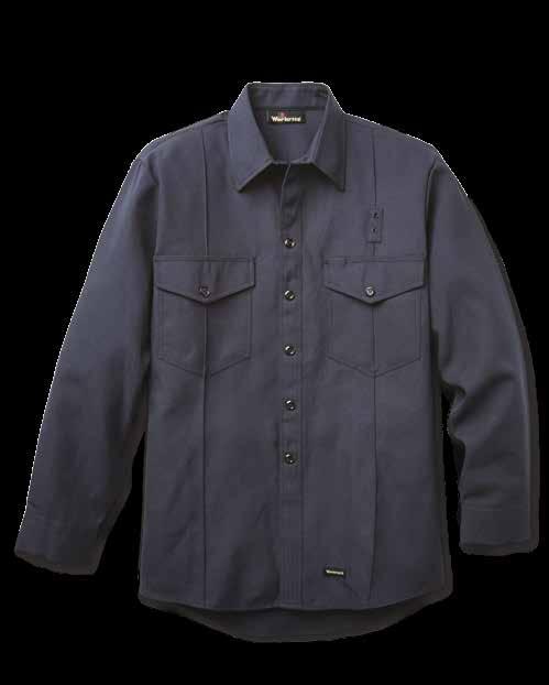 7 FIREFIGHTER SHIRTS Autoclaved with Workrite Uniform s PerfectPress process for a professional appearance Sewn-in military creases Banded collar Pencil slot and badge tab Hook-and-loop pocket