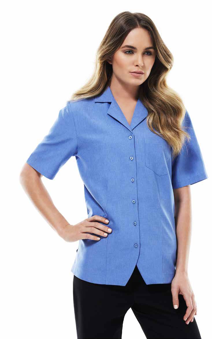 OASIS PLAIN ACTION BACK EASY CARE OASIS STRIPE ACTION BACK EASY CARE S265LS LADIES OVERBLOUSE S266LS LADIES OVERBLOUSE BIZ COMFORTCOOL Performance Fabric 100% Yarn Wicked Breathable Polyester Easy