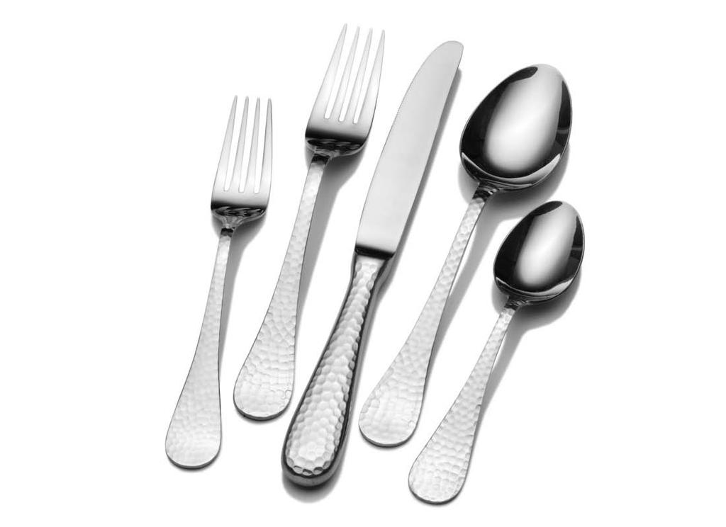 Wallace Continental Hammered Wallace Continental Hammered Flatware features striking handles that are textured with gleaming hammered dents, giving it a ruggedly metropolitan appeal.