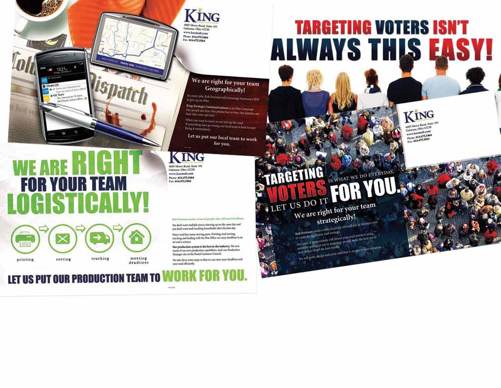 Objective These were pieces that were presented to Senator Portman to hire KSC as his direct mail