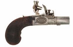 107 106 108 106 A NORTH ITALIAN FLINTLOCK HOLSTER PISTOL BY BARTOLOMEO SCALAFIOT A TURIN, CIRCA 1782-96 with two-stage barrel engraved with bands of foliage at the muzzle, girdle and over the breech,