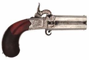 139 A PAIR OF IRISH PERCUSSION TURN-OVER PISTOLS BY WILLIAM & JOHN RIGBY, DUBLIN, CIRCA 1840 with turn-off barrels engraved with a band around the muzzles and numbered 1 to 4 respectively, one barrel