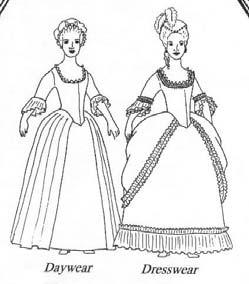 polonaise with box pleated ruffle around the neck has a petticoat to complete the look.
