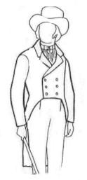 00 Man's Waistcoat Circa 1770 Sizes: Small (34-36"), Medium (38-40"), or Large (42-44" chest) Dressier waistcoats