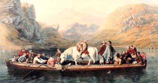 Copy of Jacob Thompson (Scottish 1806-1879) Gilt framed print on canvas The Highland