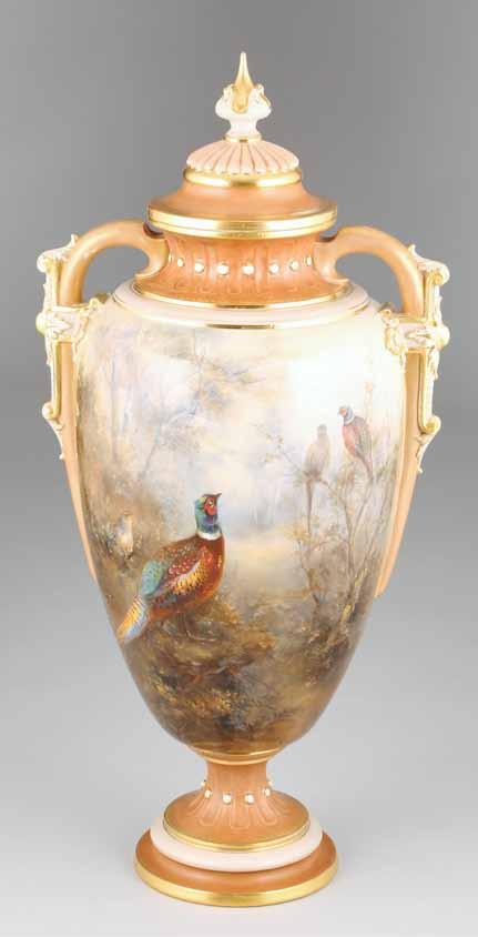 14 Royal Worcester 1-60 Thomas R Callan Ltd Lot 58 Lot 59 58 An Exhibition quality double handled Royal Worcester vase and cover of large proportions