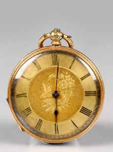 Total weight 66 grams 300-500 (+ 21% BP*) 79 Ladies continental gold chiming pocket Watch by Romilly Paris gilt dial with