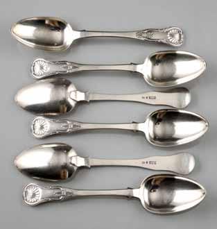 14ozs 188 Scottish William IV silver set of six table spoons, Assay marked Glasgow 1832.
