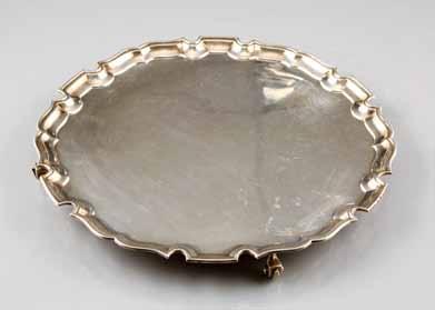 , 36cm diameter 300-400 (+ 21% BP*) Lot 189 192 Victorian silver salver, scroll and shell piecrust edge, with chased