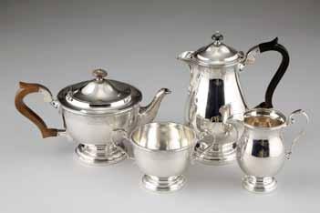 159-247 Silver 39 Lot 217 Lot 218 Lot 219 Lot 221 217 Four piece silver tea service including a teapot,