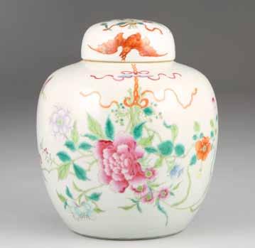 24cm high 349 19th/20th Century Chinese ginger jar and cover, ovoid form