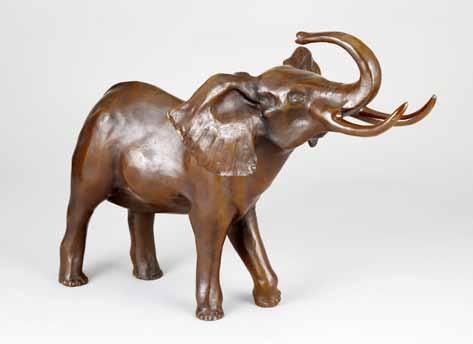 4/99 40cm high 60cm long. This original elephant art sculpture is cast in bronze utilising the traditional Lost Wax method.