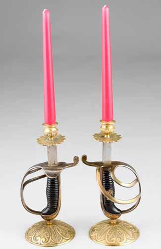 373-408 Miscellaneous 71 384 Pair 19th Century candlesticks, circular bases