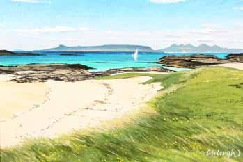Contemporary) ARR Framed oil on board, signed Eigg and Rum from Cambusdarach Shore 38cm x 51cm 600-900 (+ 21% BP*) 535 Douglas