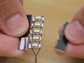 Break off With the LEDs soldered, we can now break them away from the PCB.