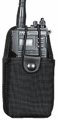 46 BALLISTIC NYLON NUNIVERSAL RADIO HOLDER This holder will adjust to fit most hand held radios. Velcro closure. Sewn down belt loop to fit a 2 1/4" belt. ND.H. BALLISTIC NYLON RADIO HOLDER The ND.