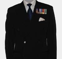 Business Attire Men (Business Suit) Those full-size orders, decorations and medals that are suspended from a medal bar are worn attached to the left side of the coat.