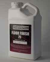 Resilient Floor Products Floor Finish 25 A 25% solids, durable finish that reduces labour and material costs Can use low, high and ultra speed buffers. Easy to use long lasting finish.