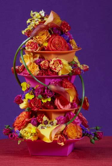 flowers create whimsical statement centerpieces.