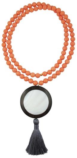 Brooks Necklace, makabibi shell faceted peach