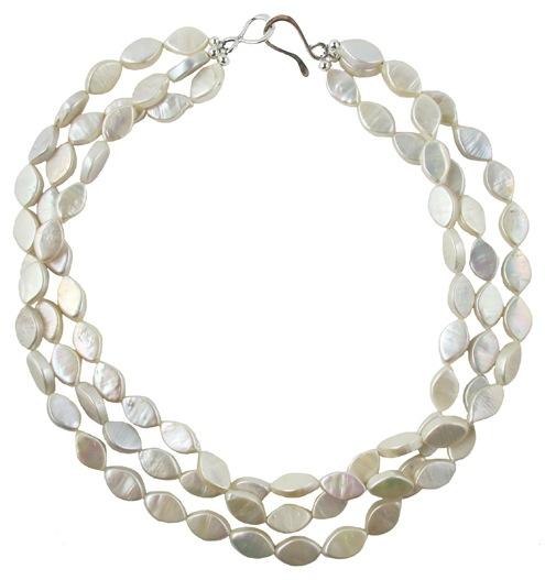 Alice Necklace 3-strand marquise-shaped cultured freshwater