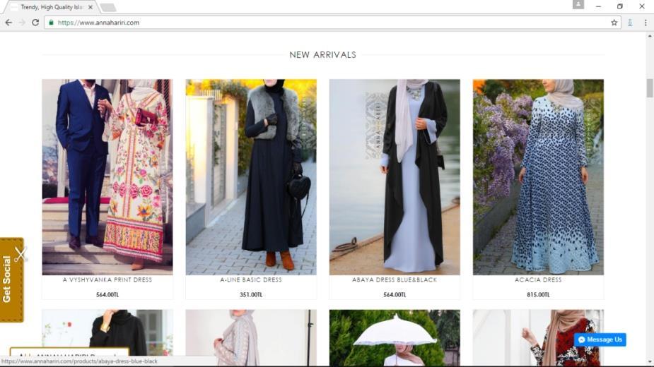 64 Picture 24. Annah Hariri s Webstore [Accessed on 11/12/2016] Deanna Khalil : She is a style blogger, doctor and a designer behind Abaya Addict label.
