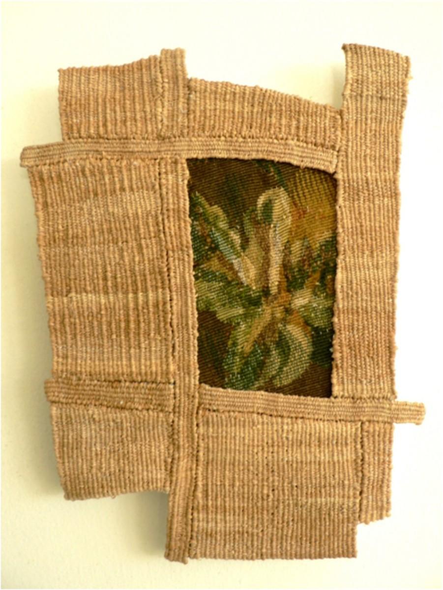 fragments of tapestry new meaning. Figure 11. Dorothy Clews. "Fallow Fields Turning Inward" Raffia and antique verdure tapestry.