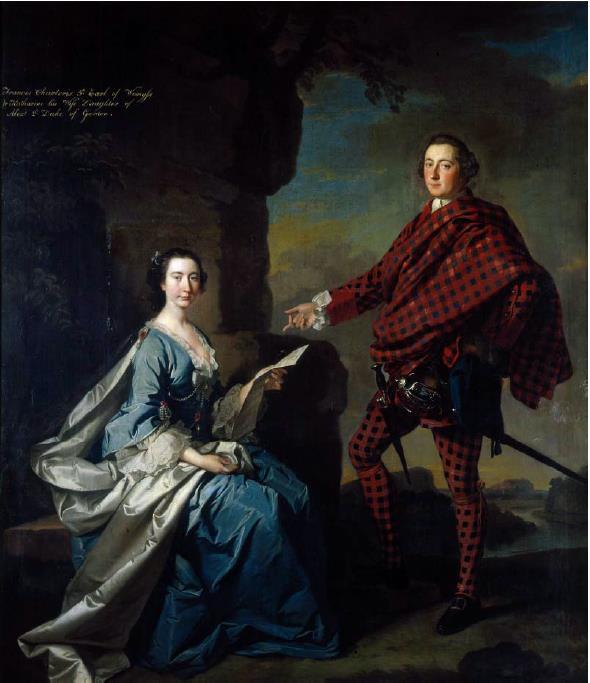 Irrespective of portrait s origins, it and Ramsay s contemporary portrait of David, Lord Ogilvy (Fig 3) are the earliest representations of the black and red tartan worn in clothing other than hose 3.