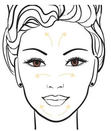 Apply make-up starting in the middle of the face and working towards the outside using a brush, sponge or your hands.