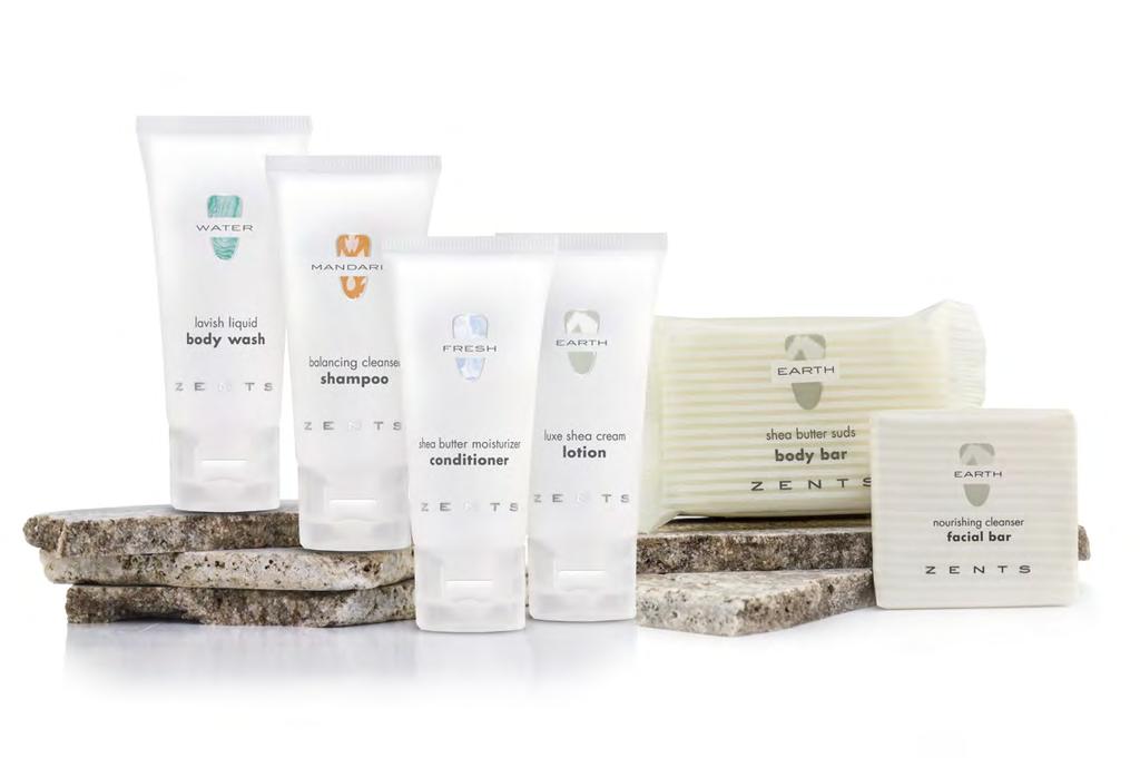 ZENTS is a mindful amenity line combined with pure formulations and scents gentle enough for scent-sensitive people.
