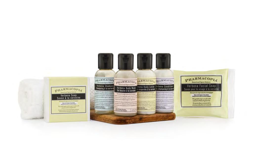 The Pharmacopia amenities contain certified organic ingredients as well as natural ingredients with authentic healing remedies.