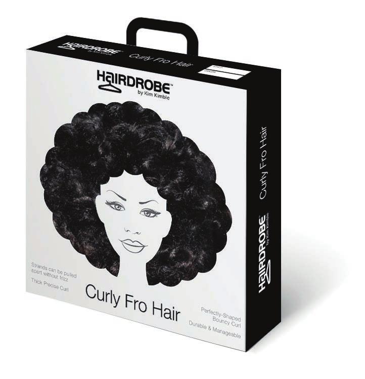CURLY FRO HAIR In Hairdrobe by Kim Kimble, celebrity stylist Kim Kimble has created a line of extensions designed to be worn and changed like your outfit.
