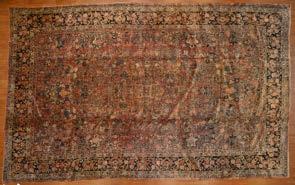 approx 38 x 11 Iran, circa 1920 Est $300-500 947 Antique Malayer rug, approx 55 x 62 Persia, circa 1930 Est $150-250 948 Rare antique Manchester wool Keshan carpet approx 811 x