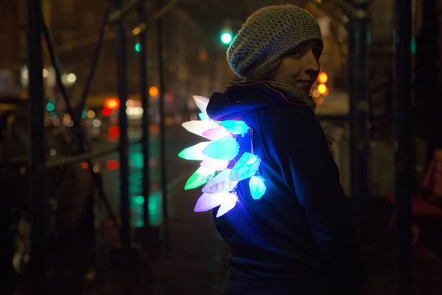 Overview Dress up as a time-traveling dinosaur with these glowing stego spikes! This easy project mashes up 3D printing and sewing to make your own super-custom flexible spiky hooded sweatshirt.