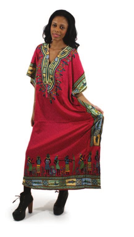 Catherine in Dover, DE Mustard Blue Gray Fuchsia Traditional Tribal Print Kaftan Capture the colorful spirit and traditional print of African fashion all in one in