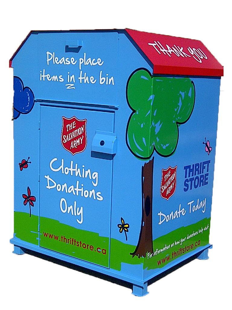 In Vancouver The Salvation Army Thrift Store Donation Drop Bins at the Vancouver Landfill, Metro
