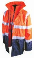 WORKWEAR Ubewt Hi-Vis 4 in 1 Jacket (DNJ4-1) 3/4 length jacket has