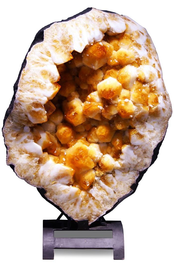 LARGE POINT CITRINE CLUSTER This incredible citrine geode is one of a kind.