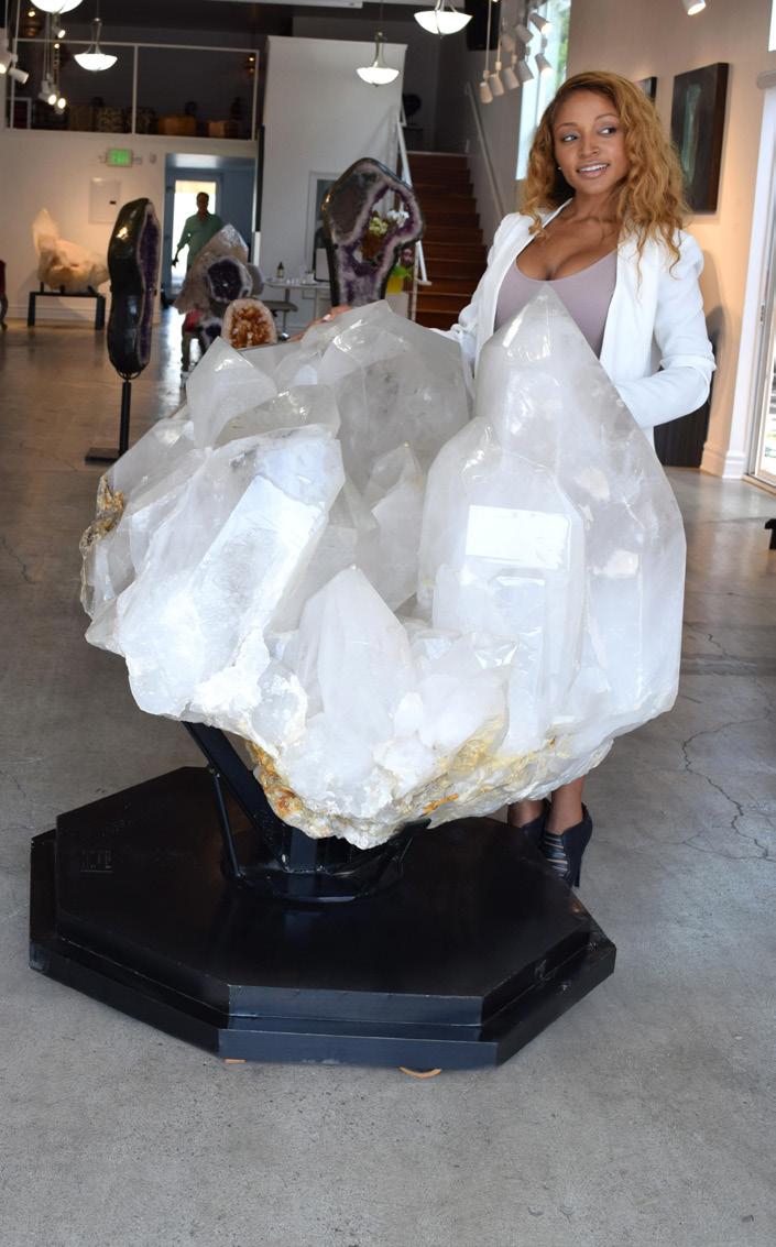 GIANT MULTI-POINT WHITE QUARTZ CLUSTER This mammoth white quartz crystal is a piece of unspeakable quality and power.