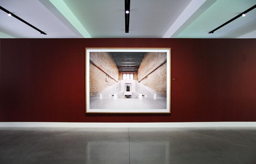 exhibition view of the photograph depicting architect david chipperfield s renovation of the neues museum in berlin höfer s subject matter is always consistent: interior views of public spaces