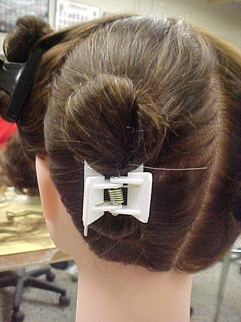 Proper Jaw Clamp Placement Twist hair until tight Fold hair ends