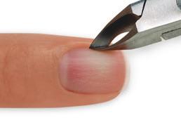 Gently slide a cuticle pusher along the nail plate to lift cuticle. b.