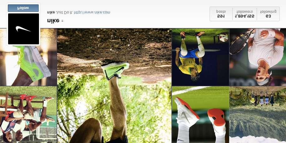 Nike #1 Brand on Instagram: Product usage & major campaigns Nike features many shots of their products in use, whether shoes or equipment.