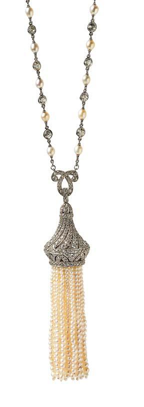 482 Edwardian Diamond Longchain, with seventy-seven old European-cut diamonds within platinum bezels joined by gold chain, approx. total wt. 35.00 cts., lg. 30 in.