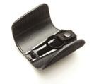 belt 1 1 /4" black Split Ring Textured Leather silencer protects keys from theft.